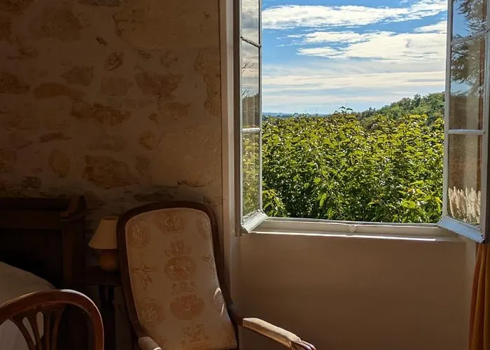 Pensión Chateau Du Broustaret - D'hotes Avec Cuisine - Calme, Paisible Et Tres Belle Vue Sur La Nature Rions